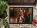 German Wirehaired Pointer And Santa Claus Doormat Front Door Mat Indoor Outdoor Rugs For Entryway, Non Slip Washable Low Pile, 24H X 36W_maomaolike.com