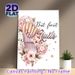 Nail & Floral Themed Painting Poster, Soft Watercolor Style Pastel Pink Manicured Hand With Blooming Flowers & "But First Nails" Text Poster, Charming_maomaolike.com