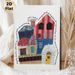 Warm Home Blessing Painting Poster, Collage-style Colorful Whimsical Houses Poster, Heartfelt Blessing Design Brings Cozy Vibes, Ideal For Home Living_maomaolike.com