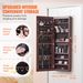 VEVOR Mirror Jewelry Cabinet 42.52in Lockable Wall Or Door Mounted Armoire Brown_maomaolike.com