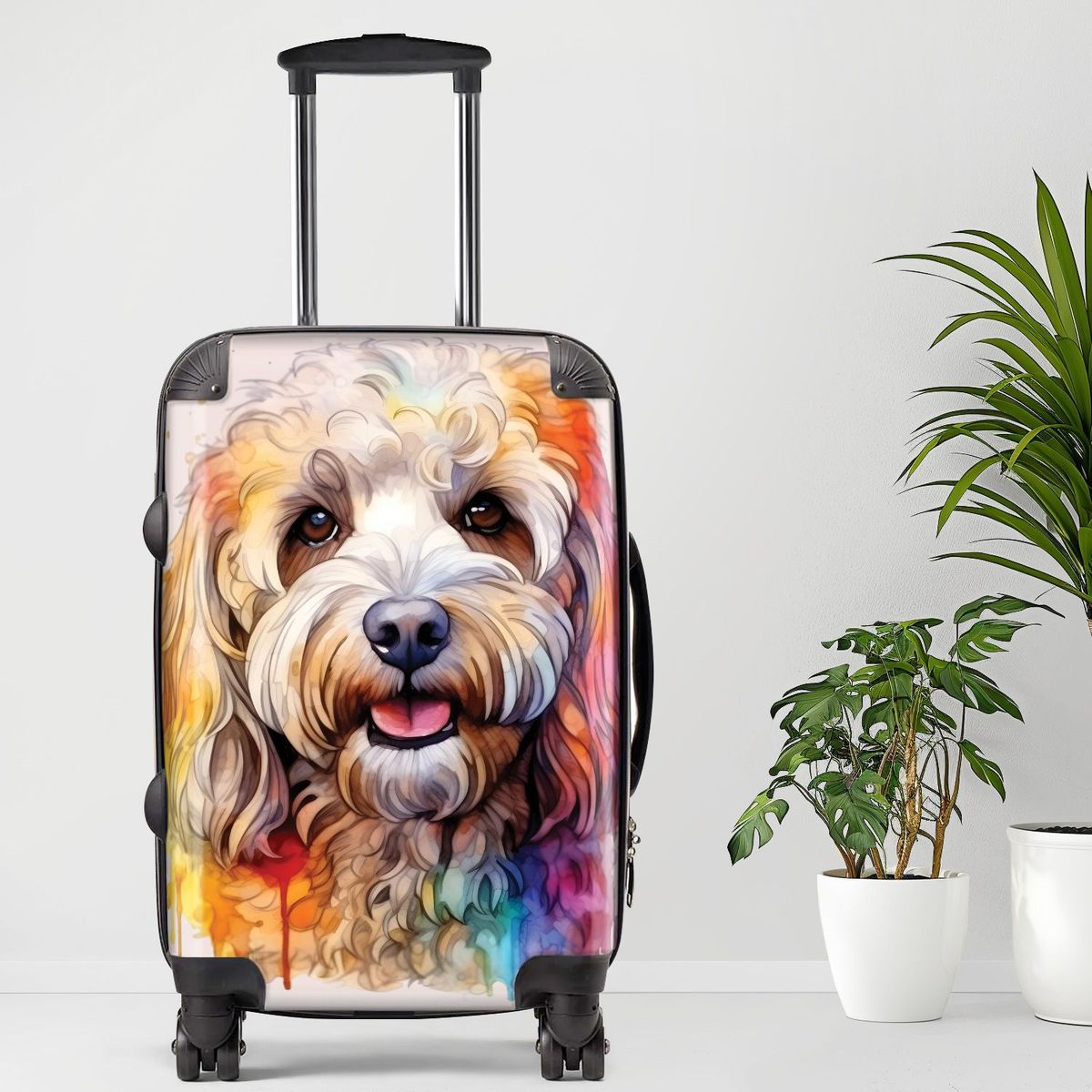 Cockapoo Luggage, 20/24/28 Inch Luggage, Carry-On, Custom Luggage, Luggage Set, Suitcase, Travel, Vacation, Cabin Suitcase, Custom Suitcase, Personalized Luggage_maomaolike.com