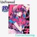 Anime Idol Girl Painting Poster, Vibrant Sparkly Kawaii Anime Style Poster, Eye-catching Decorative Artwork Ideal For Bedroom, Living Room And Anime_maomaolike.com