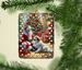 Great Pyrenees And Santa Claus Porcelain Ornament Christmas Tree Hanging Decorations For Home Christmas Holiday, Rectangle, Gift, Multicolor_maomaolike.com