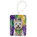 Westie King Of Mardi Gras Porcelain Ornament Christmas Tree Hanging Decorations For Home Christmas Holiday, Rectangle, Gift, Multicolor_maomaolike.com