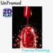 Red Nail Polish & Gem Painting Poster, Glamorous Sparkling Close-up Scene Poster, Eye-catching Glossy Design, Ideal For Beauty Salon, Bedroom Wall_maomaolike.com