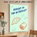 French Pastry Themed Painting Poster, Minimalist Hand-drawn Cute Pastry Poster, Playful Design Featuring Croissant, Chocolate Bread And Macarons_maomaolike.com