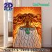 Indigenous Polynesian Themed Painting Poster, Vibrant Warm-toned Stylized Ethnic Female Figure Poster, Unique Cultural Art Piece Ideal For Living_maomaolike.com