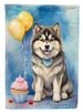 Alaskan Malamute Happy Birthday House Flag Large Porch Sleeve Pole Decorative Outside Yard Banner Artwork Wall Hanging, Polyester, House Size, Multicolor_maomaolike.com