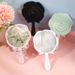 European Retro Flower Pattern Handheld Makeup Mirror, Mini Compact Rose Design Pocket Mirror, Portable Cosmetic Beauty Mirror For Daily Travel
_maomaolike.com