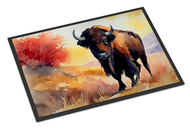 American Bison Doormat Front Door Mat Indoor Outdoor Rugs For Entryway, Non Slip Washable Low Pile, 24H X 36W_maomaolike.com