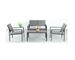 Aluminum Patio Furniture Set, 4 PCS Modern Patio Conversation Set, All Weather Dark Grey Outdoor Sectional Sofa Set W/Coffee Table, Loveseat_maomaolike.com