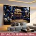 40th Birthday Party Banner - 2D Flat Polyester Backdrop With Glowing Lights Design, Wall Hanging Photo Props, Party Decor_maomaolike.com
