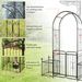 Metal Arch Trellis With Gate And Planter Baskets,Garden Archway_maomaolike.com