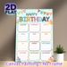 Birthday Tracker Painting Poster, Colorful Whimsical-style Poster, Practical Design To Record Monthly Birthdays, Ideal For Office, Home And Party_maomaolike.com