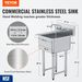 VEVOR Stainless Steel Prep & Utility Sink, 1 Compartment Free Standing Small Sink Include Faucet & Legs, 21"x41" Commercial Single Bowl Sinks For Garage, Restaurant, Kitchen, Laundry, NSF Certified_maomaolike.com