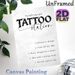 Temporary Tattoo Station Painting Poster, Minimalist Black-and-White Typographic Poster, Clear Step-by-step Temporary Tattoo Application Guide, Ideal_maomaolike.com