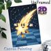 Cartoon Shooting Star Painting Poster, Glowing Vintage Cartoon Style Poster, Whimsical Cheerful Shooting Star With Cosmic Constellations, Charming_maomaolike.com