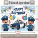 Police Car Birthday Party Banner - 2D Flat Polyester Backdrop, Wall Hanging Photo Props, Police Theme Party Decor_maomaolike.com