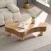 42.52 Inch Modern Wooden Handcraft Drum Coffee Table Irregular Shaped Coffee Table For Living Room,Small Coffee Table With Sturdy Pedestal_maomaolike.com