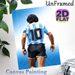 Soccer Player No.10 Painting Poster, Low-poly Geometric Back-view Athlete In Blue-white Striped Jersey Poster, Sleek Sports Wall Decor Suitable For_maomaolike.com