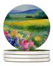 Massachusetts Mayflowers In Watercolor Large Sandstone Coasters Pack Of 4 Absorbent Round Coasters Decor Gifts For Men Or Women, 4 In, Multicolor_maomaolike.com