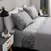 Modern Minimalist Bedding Set Light Gray & Dark Gray Duvet Cover + Pillowcases - 90gsm Synthetic Fiber With Reactive Dyeing_maomaolike.com