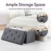 Folding Storage Ottoman Bench, Ottoman Foot Rest, End Of Bed Bench, Storage Chest, For Living Room, Bedroom, Entryway, 35 Inches, Gray_maomaolike.com