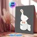 Goose On Toilet Paper Painting Poster, Cute Minimalist Whimsical White Goose Standing On Toilet Roll Poster, Adds Playful Quirky Touch, Ideal For_maomaolike.com