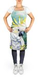 Sulphurcrested Cockatoo Apron Cooking Kitchen Server Baking Crafts Gardening For Adult Women Men, Unisex, Large, Multicolor_maomaolike.com