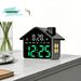 Minimalist House Shape Digital Alarm Clock, LED Night Light Simple Creative Electronic Bedside Lampu Jam Hiasan Bilik Tidur Hadiah Rumah_maomaolike.com