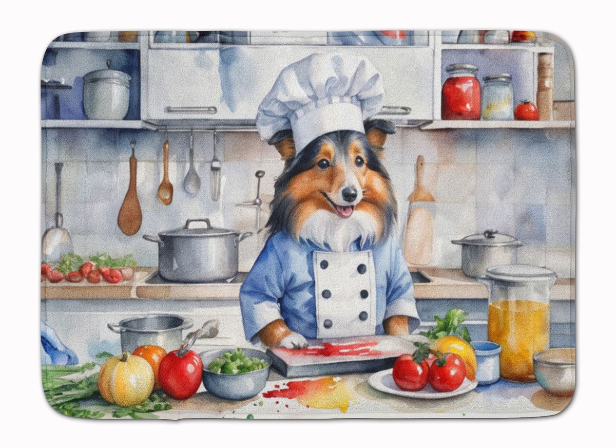 Sheltie The Chef Memory Foam Kitchen Mat Machine Washable Anti-Fatigue Mat Cushion Comfort Bath Mat Or Kitchen Rug_maomaolike.com