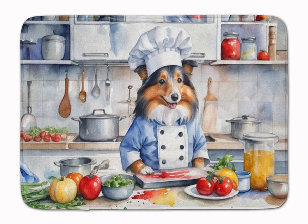 Sheltie The Chef Memory Foam Kitchen Mat Machine Washable Anti-Fatigue Mat Cushion Comfort Bath Mat Or Kitchen Rug_maomaolike.com