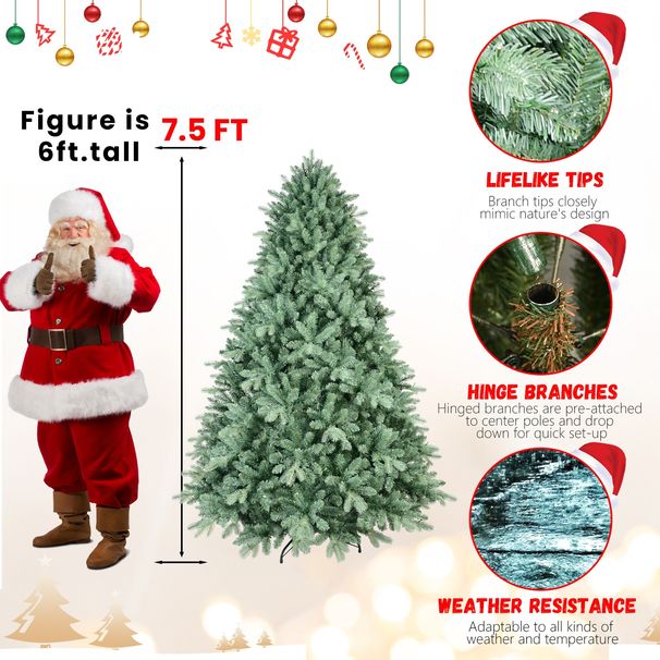7.5ft Blue PE/PVC Mixed Tree
(memory Wire+iron Wire)_maomaolike.com