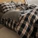 Wholesale INS American Retro Plaid Soft Double Layer Yarn All-Cotton 4-Piece Nordic Style Simple Pure Cotton Four-Piece Set_maomaolike.com