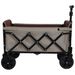 All-in-One Convertible Folding Camping Wagon Cart: Bench Seat, Storage Compartment & Included Dog Tether, Beige/Brown_maomaolike.com