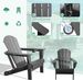 Adirondack Chairs Set Of 2, Plastic Adirondack Chair, Adirondack Chairs, HDPE Adirondack Chair, Folding Adirondack Chairs, Outdoor Chairs With Cup Holder For Lawn Patio Deck Fire Pit -Gray_maomaolike.com