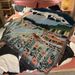American Country Style Leisure Tale Cartoon Green Forest Fairy Travel RV Sleeping Sofa Picnic Throw Blanket_maomaolike.com