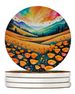 Colorful California Poppies Large Sandstone Coasters Pack Of 4 Absorbent Round Coasters Decor Gifts For Men Or Women, 4 In, Multicolor_maomaolike.com