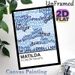 Matilda Themed Typography Painting Poster, Blue-toned Word Collage Poster, Vibrant Iconic Quote-filled Text Art, Ideal For Bedroom, Living Room Or_maomaolike.com