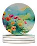 Anemones In Watercolor Large Sandstone Coasters Pack Of 4 Absorbent Round Coasters Decor Gifts For Men Or Women, 4 In, Multicolor_maomaolike.com