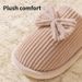 Fashion Women's Bow Fall/Winter Indoor Bedroom Floor Lightweight And Comfortable&Soft Warm Slippers For Home_maomaolike.com