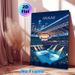 Miami Tennis Stadium Painting Poster, Vibrant Nighttime Stylized Scene Poster, Eye-catching Sports-themed Decor Suitable For Home, Game Room Or Sports_maomaolike.com