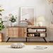 TV Stand For TVs Up To 55 Inch Mid Century Modern Entertainment Center With Storage Cabinet 5 Raised Support Legs Cable Management Hole_maomaolike.com