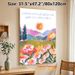 Floral Mountain Landscape Painting Poster, Vibrant Impressionist-style Poster, Colorful Wildflowers, Rolling Hills & Sun Design With Soft Artistic_maomaolike.com