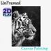 Tiger Themed Painting Poster, Monochrome Realistic Tiger Portrait Poster, Detailed Wildlife Artwork, Ideal For Living Room, Office And Home Decor_maomaolike.com