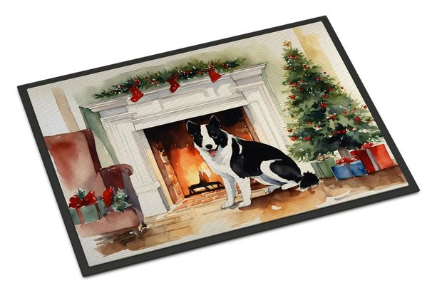 Karelian Bear Dog Cozy Christmas Doormat Front Door Mat Indoor Outdoor Rugs For Entryway, Non Slip Washable Low Pile, 24H X 36W_maomaolike.com