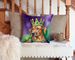 Rhodesian Ridgeback King Of Mardi Gras Throw Pillow Machine Washable, Indoor Outdoor Decorative Pillow For Couch, Bed Or Patio, 14Hx14W_maomaolike.com