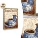Turkish Coffee Painting Poster, Vintage Ornate Framed Poster, Showcasing Decorated Coffee Cup, Pot, Beans And Delight, Brings Warm Nostalgic Vibe_maomaolike.com