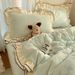 Wholesale Korean Style Princess Carved Milk Velvet Four-Piece Coral Fleece Thickened Warm Lace Flannel 4-Piece Set_maomaolike.com