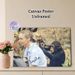 Chimpanzee & Human Interaction Painting Poster, Vintage Warm Wildlife Scene Poster, Heartwarming Animal-human Bond Decor For Living Room, Study And_maomaolike.com